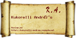 Kukorelli András névjegykártya