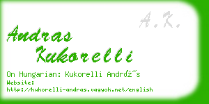 andras kukorelli business card